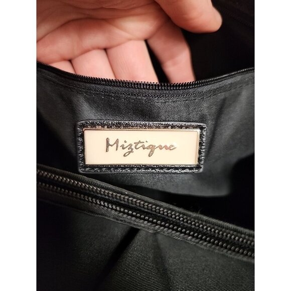 Miztique Black & White Convertible Backpack Purse  11 x 10 x 4 inches - Picture 3 of 5